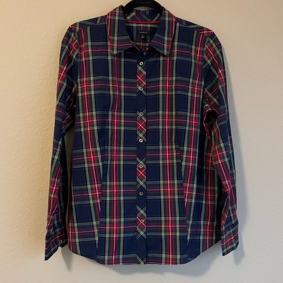 Talbots classic scenic plaid button down shirt - Picture 3 of 4